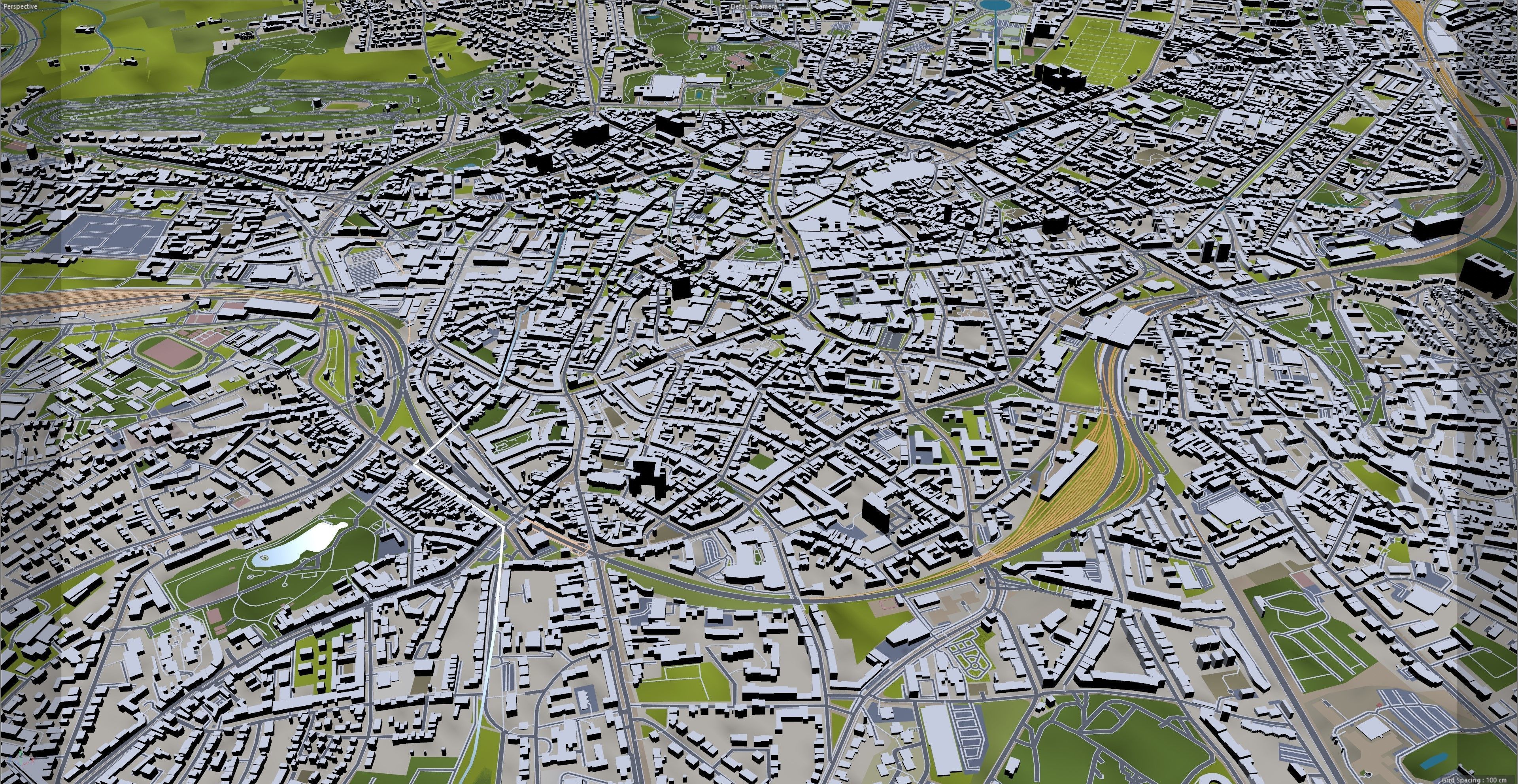 Aachen City in Germany 30km Low-poly 3D model_10