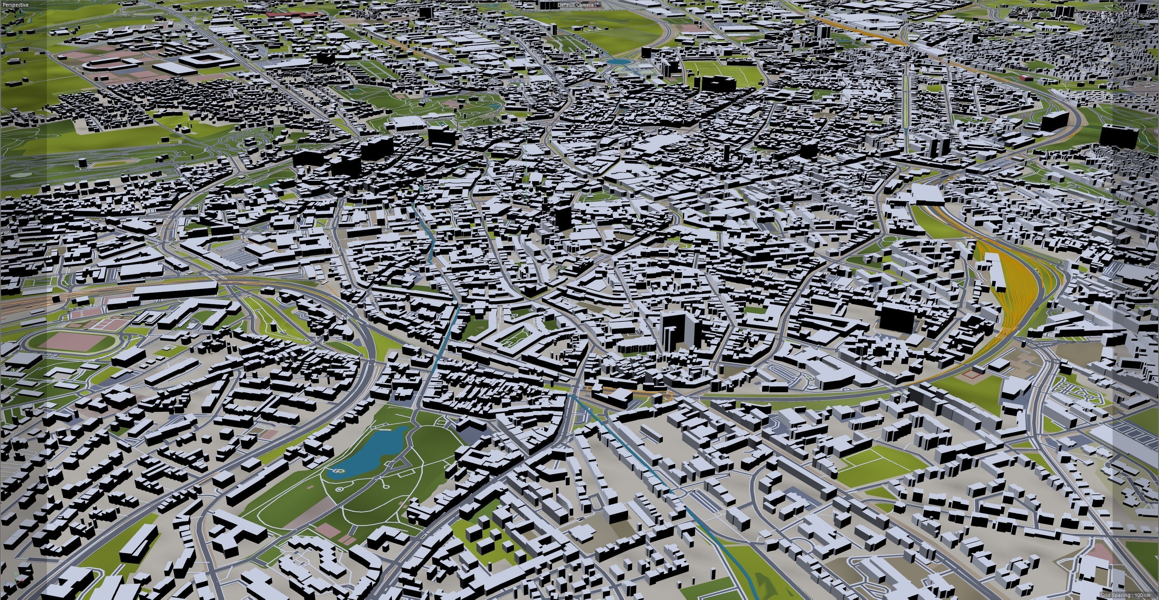 Aachen City in Germany 30km Low-poly 3D model_15