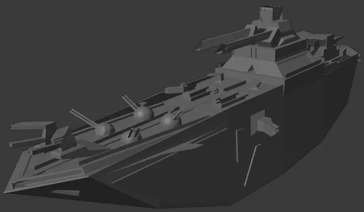 battleship warship Free 3D model_0