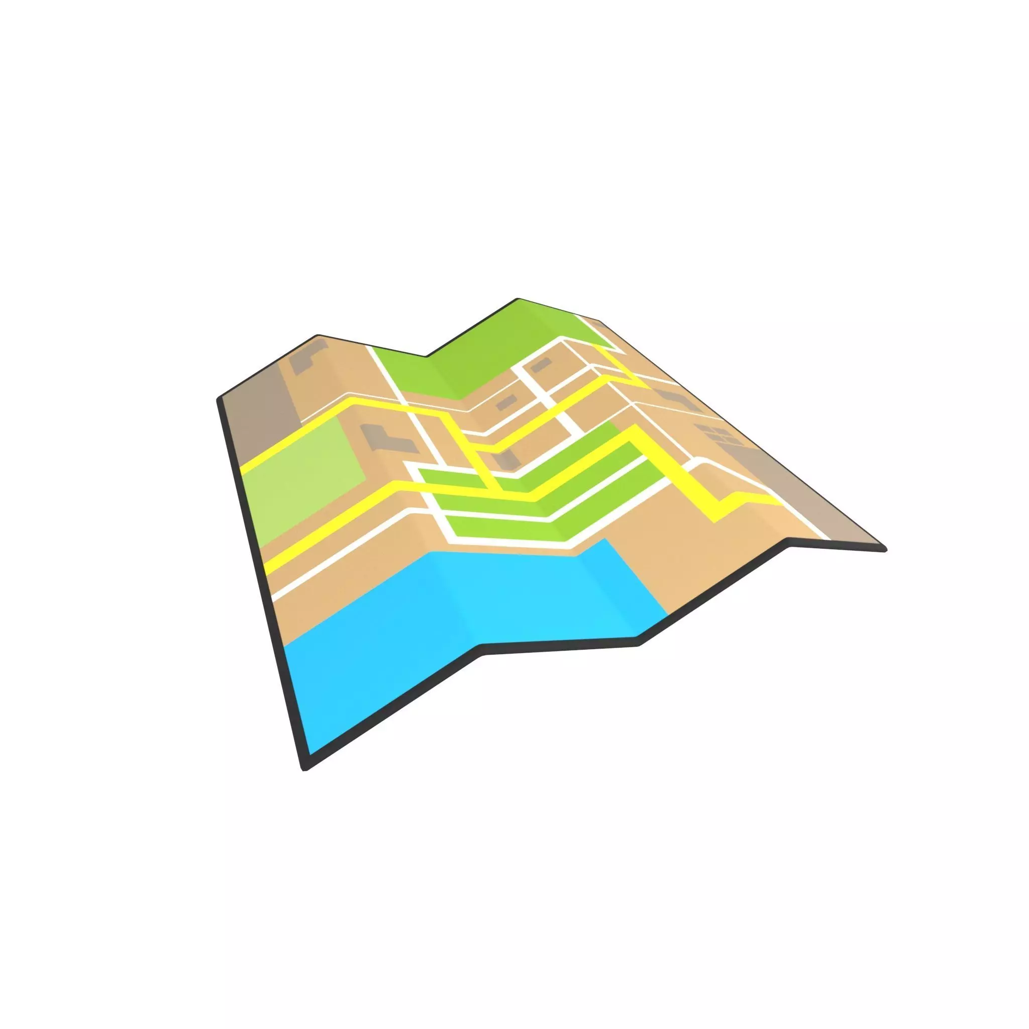 Mini Map Model 3D model Map v1 002 VR / AR / low-poly | CGTrader