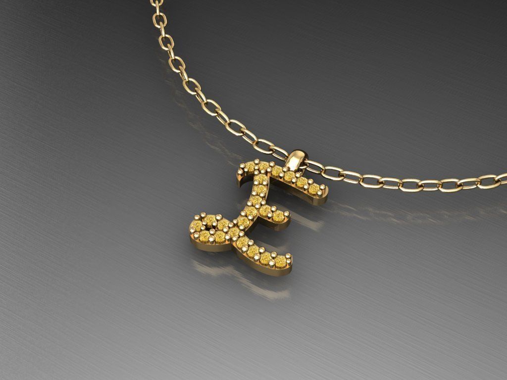 H198- Diamond NECKLACE  3D print model_2