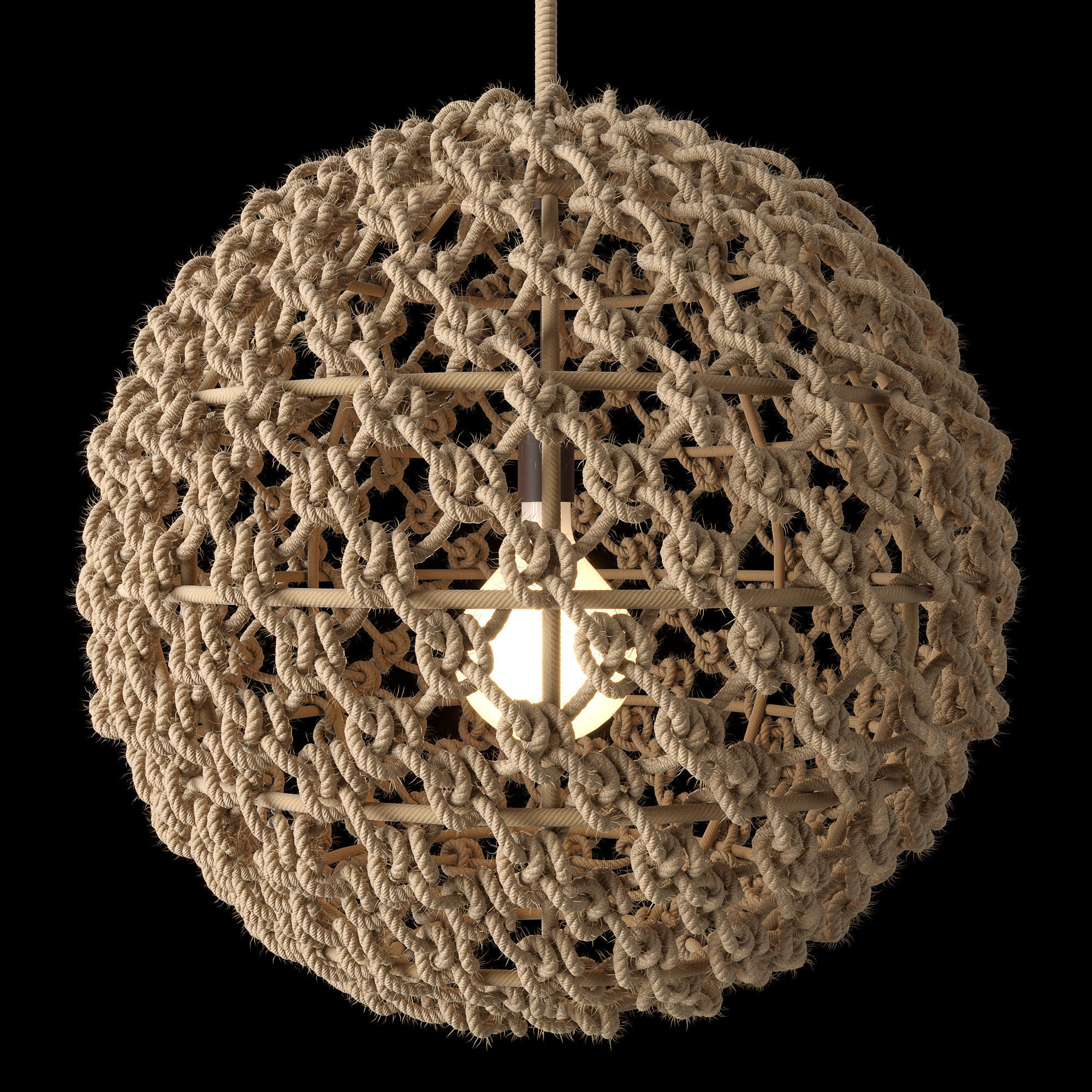 RH Small Rope Pendant 3D model_2