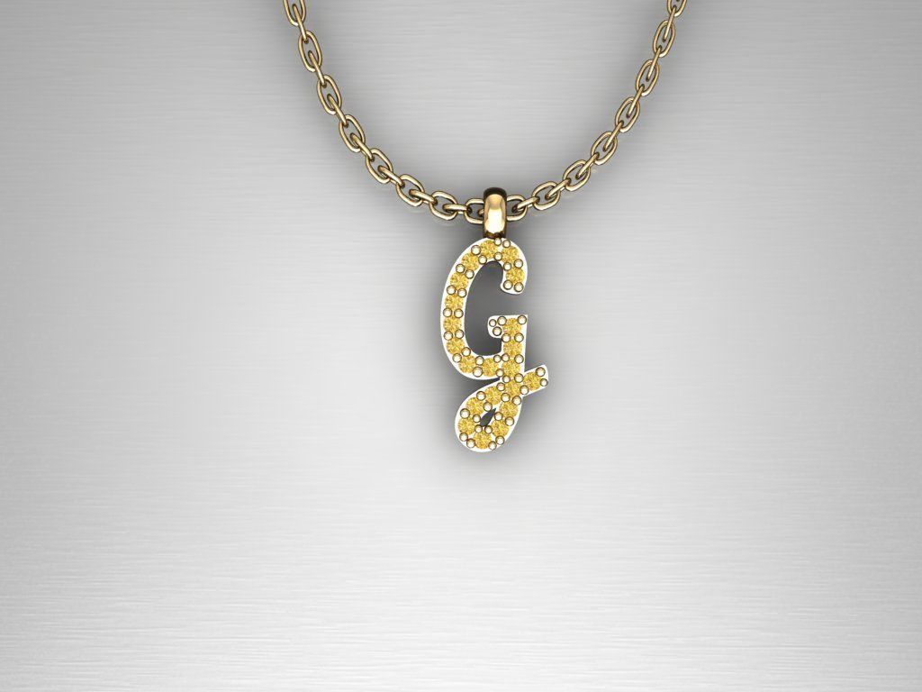 H199- Diamond NECKLACE  3D print model_2