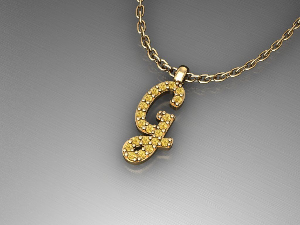 H199- Diamond NECKLACE  3D print model_1