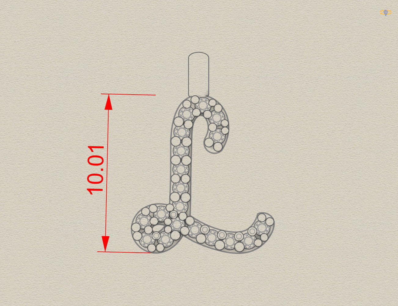 H202- Diamond NECKLACE  3D print model_3