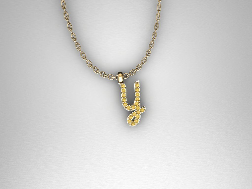 H204- Diamond NECKLACE  3D print model_1