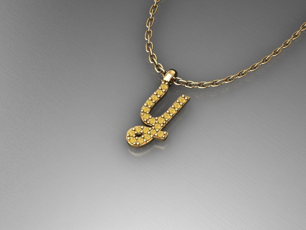 H204- Diamond NECKLACE  3D print model_2