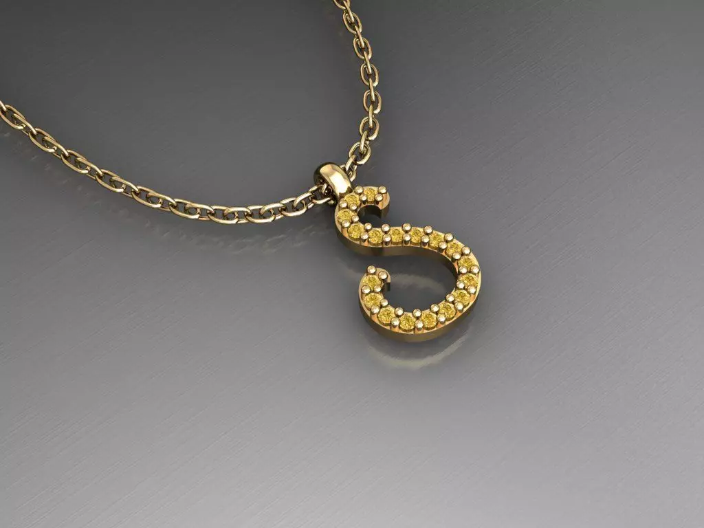 H208- Diamond NECKLACE 3D print model
