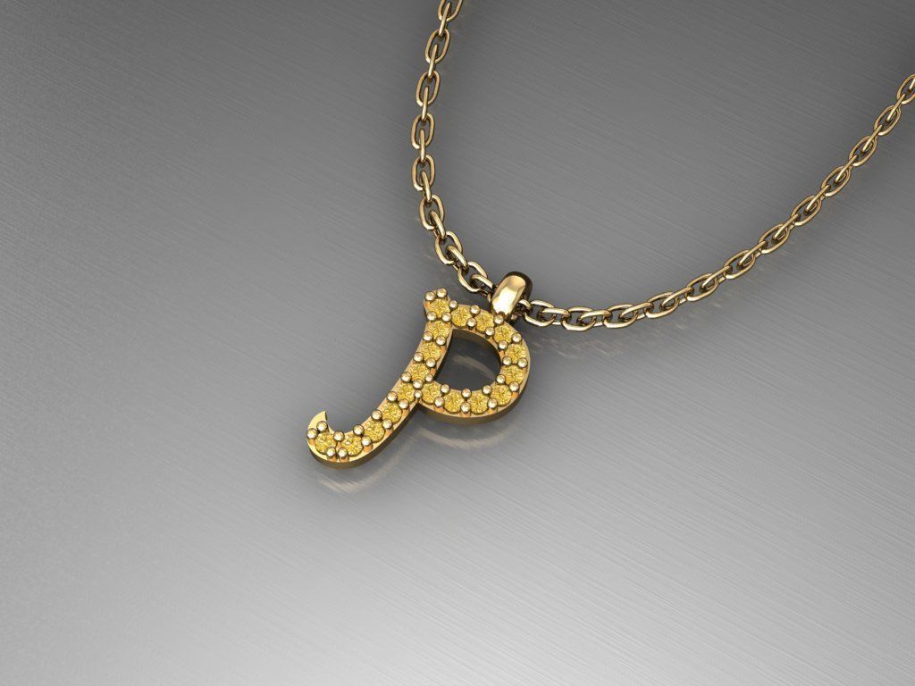 H209- Diamond NECKLACE  3D print model_2