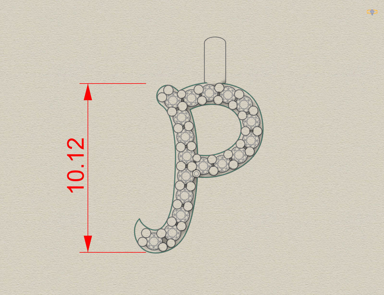 H209- Diamond NECKLACE  3D print model_3