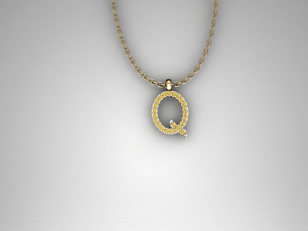 H210- Diamond NECKLACE  3D print model_1