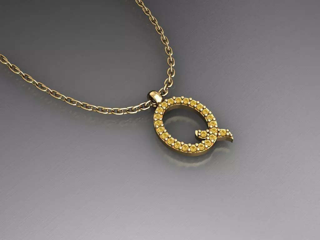 H210- Diamond NECKLACE  3D print model_0