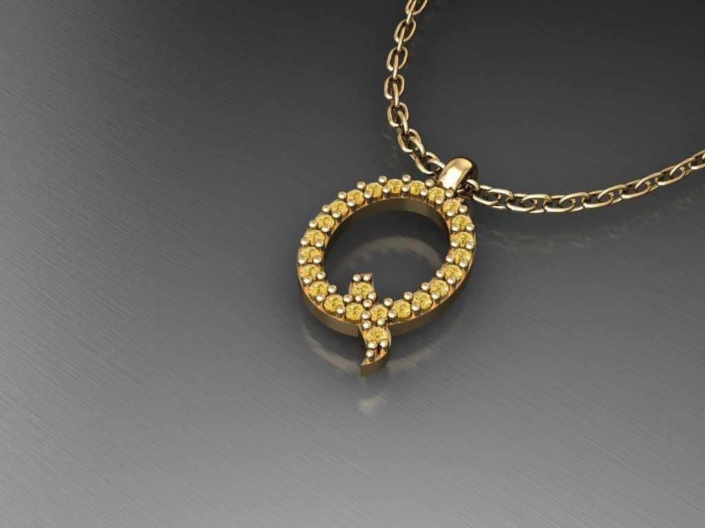 H210- Diamond NECKLACE  3D print model_2
