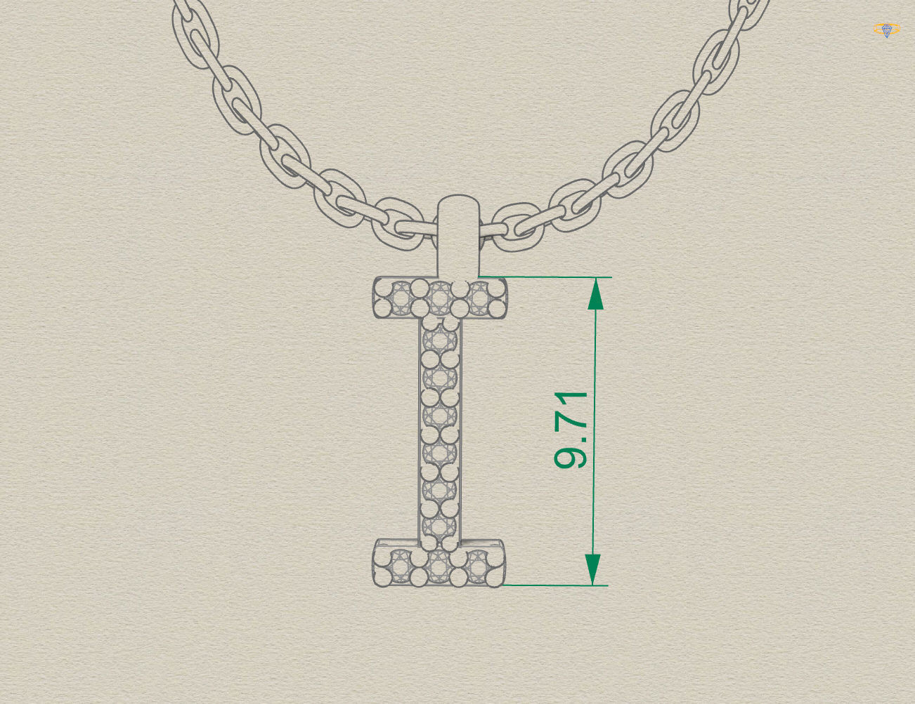 H212- Diamond NECKLACE 3D print model_3