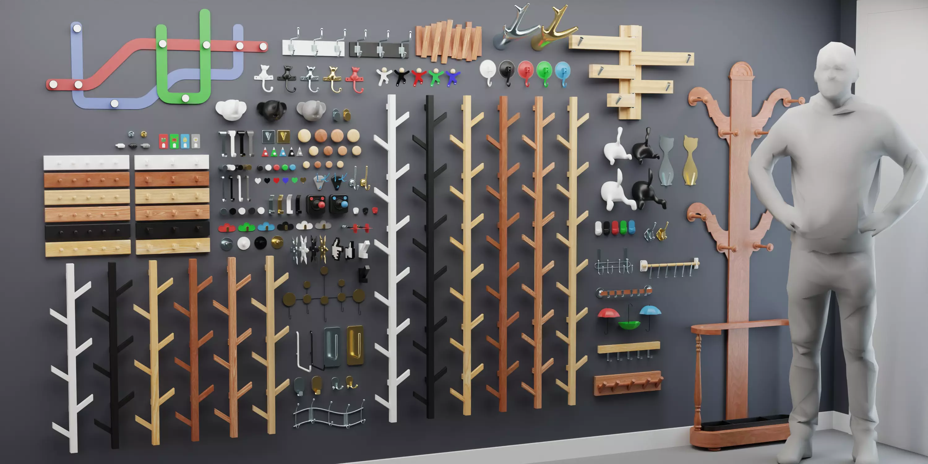 Hook Pack - 58 Model Variation - Tiling Textures Low-poly 3D model_0