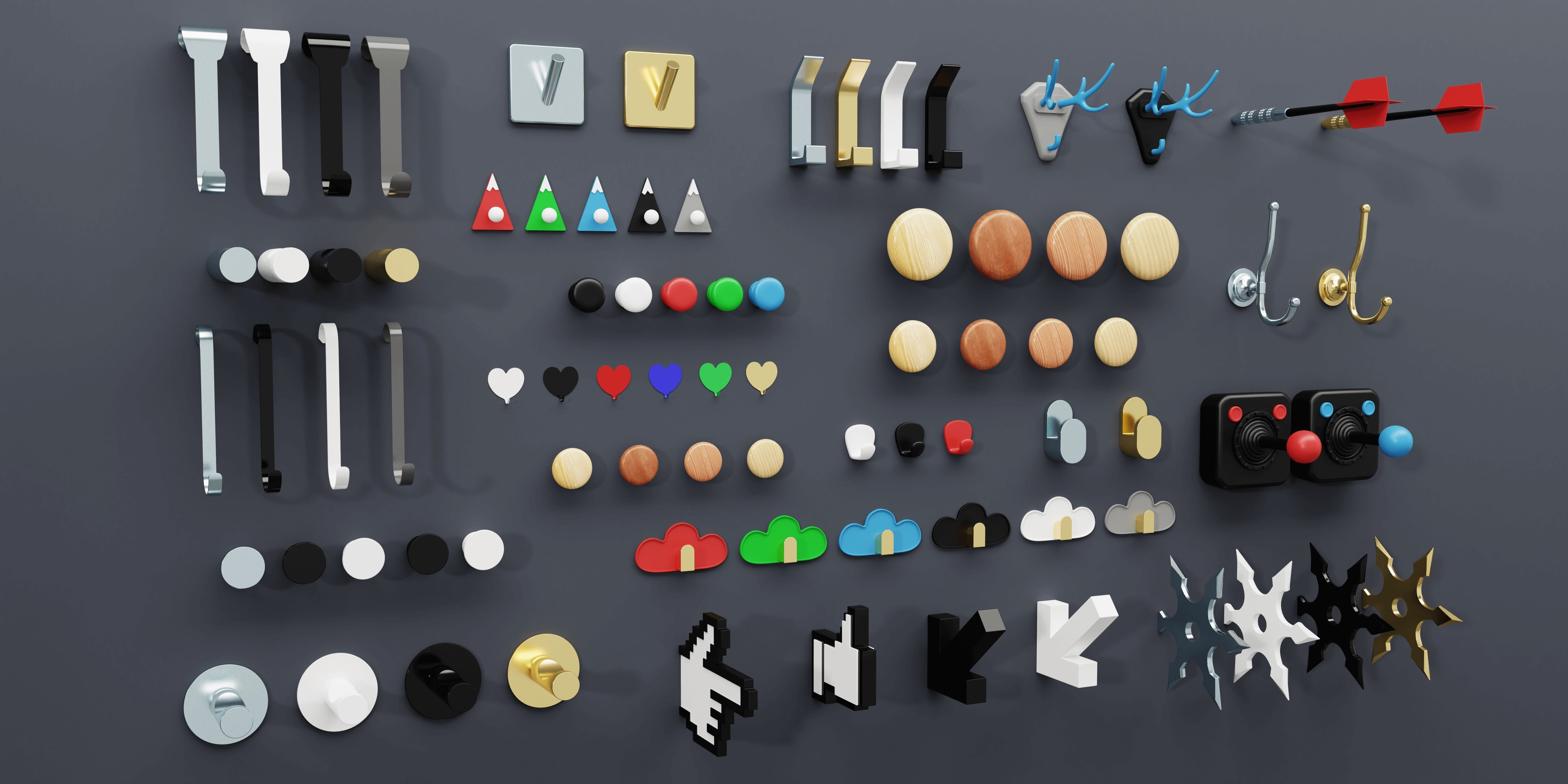 Hook Pack - 58 Model Variation - Tiling Textures Low-poly 3D model_5