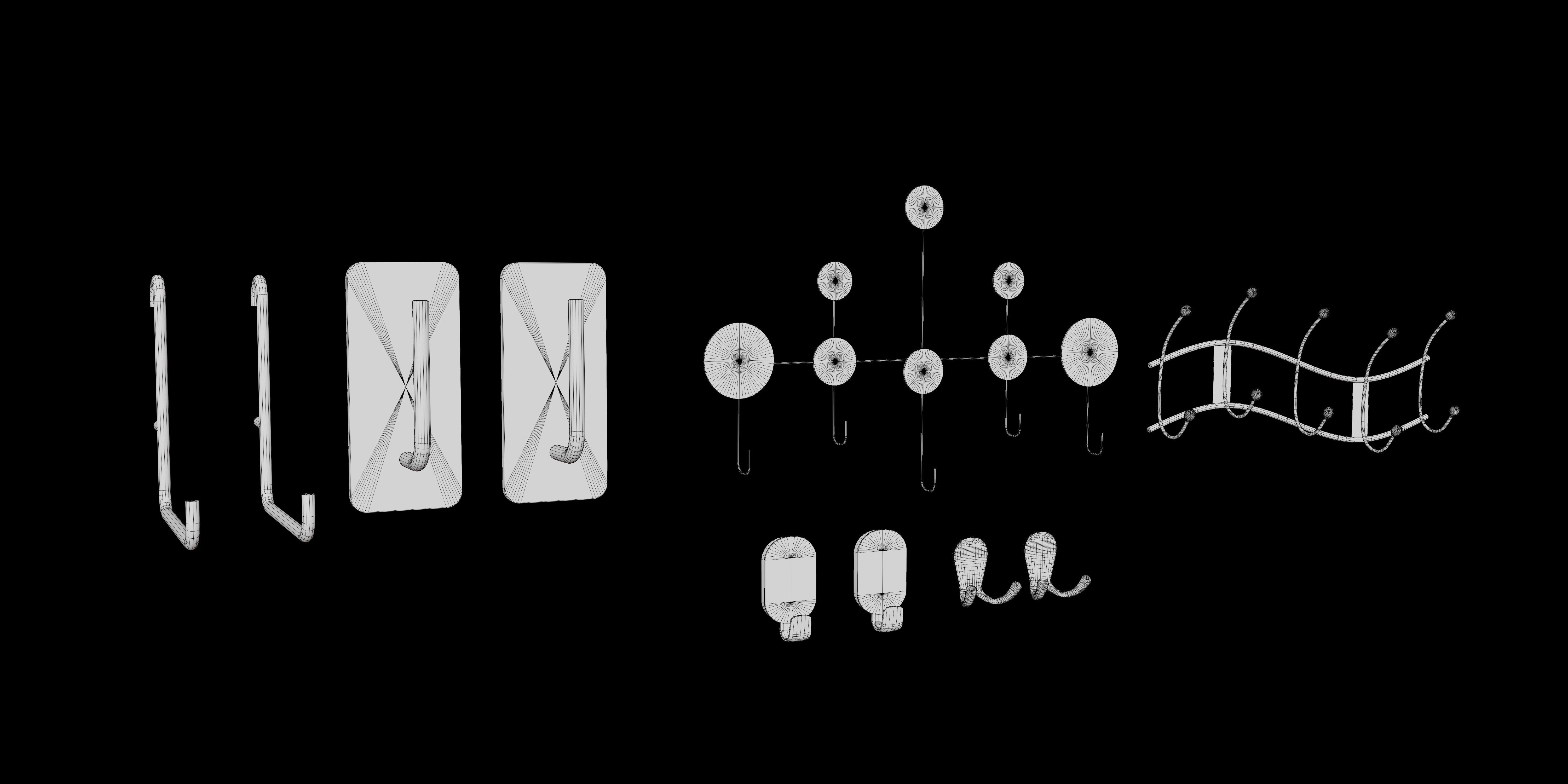 Hook Pack - 58 Model Variation - Tiling Textures Low-poly 3D model_4