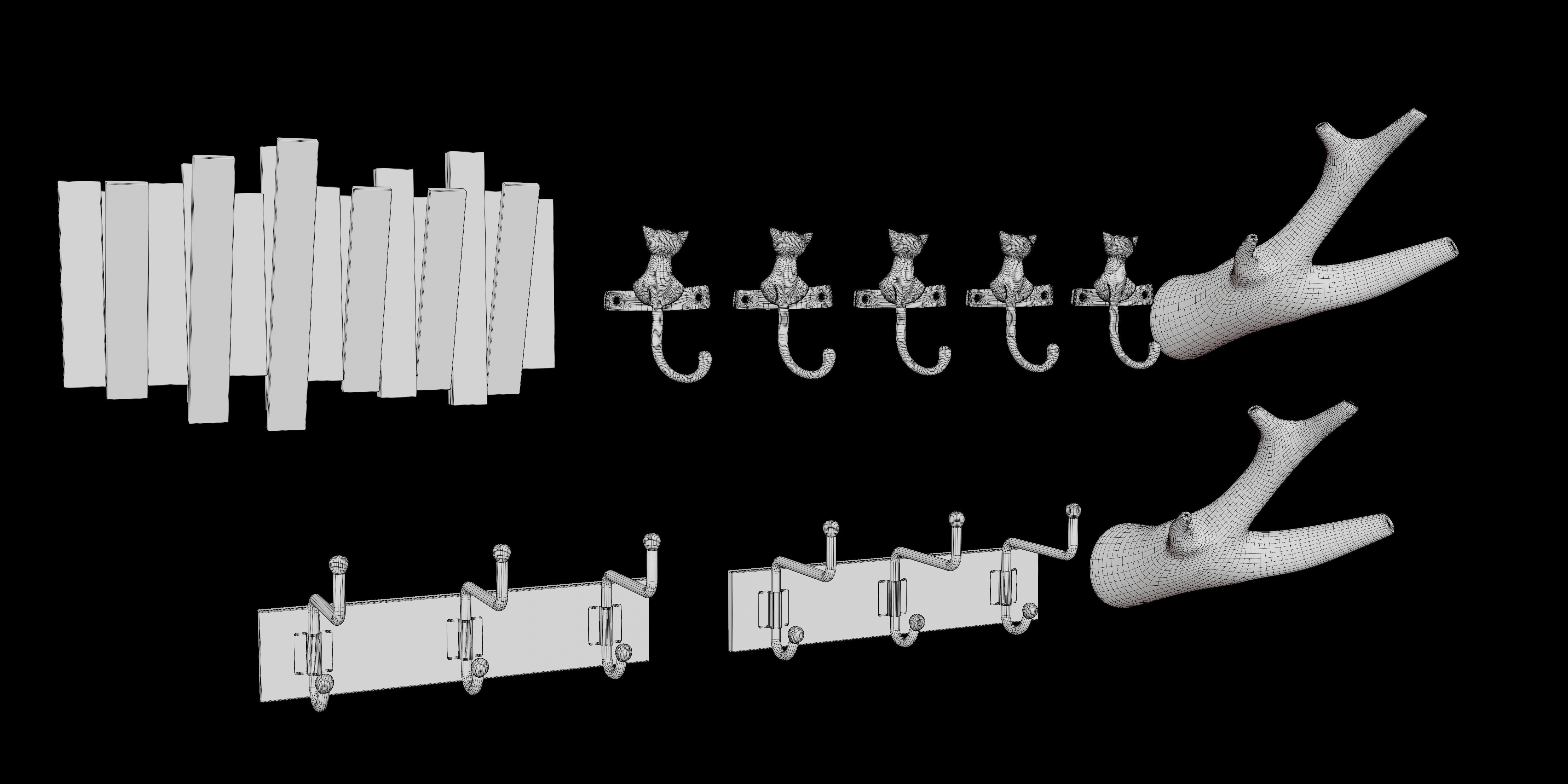 Hook Pack - 58 Model Variation - Tiling Textures Low-poly 3D model_30