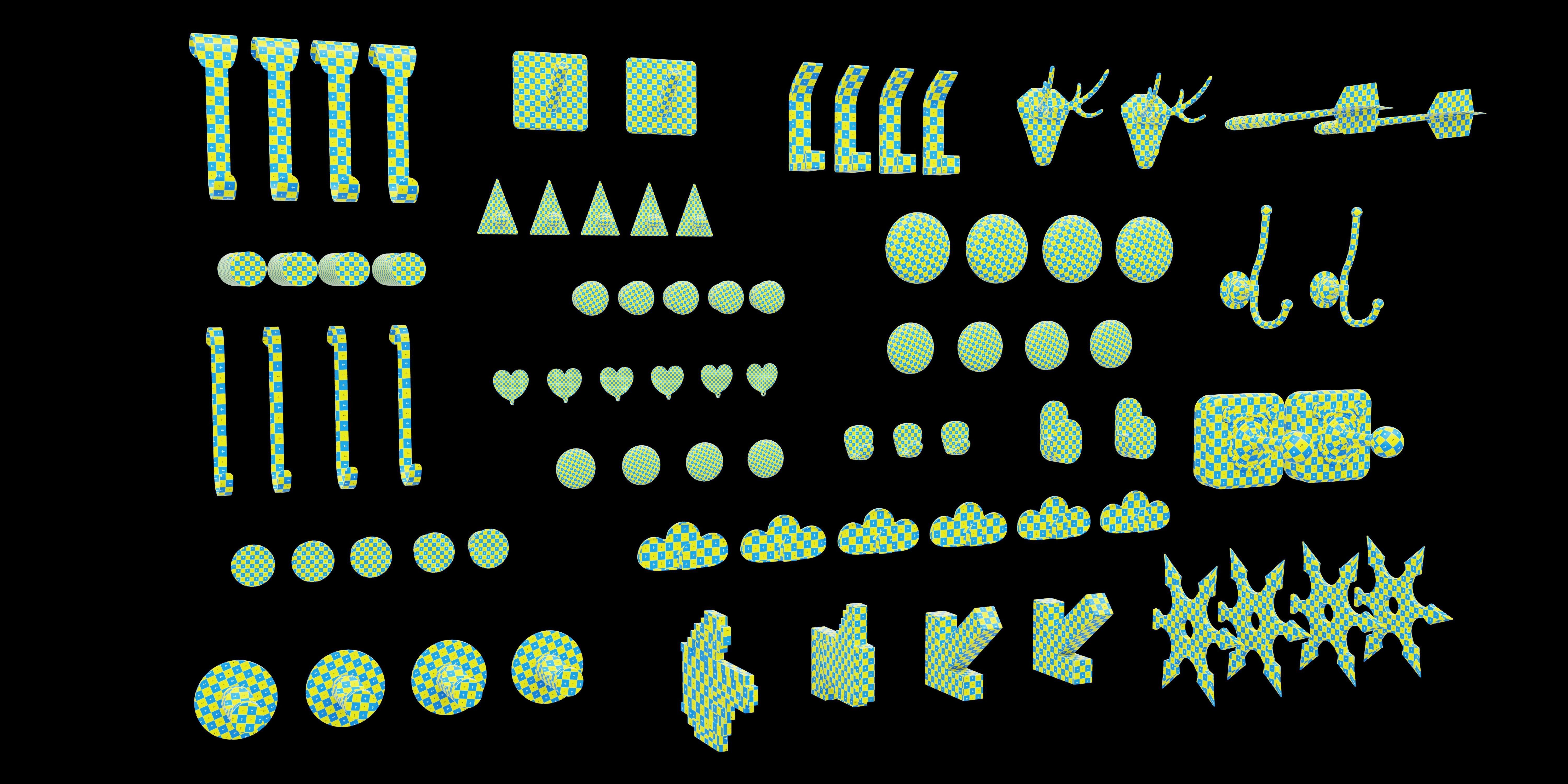 Hook Pack - 58 Model Variation - Tiling Textures Low-poly 3D model_6