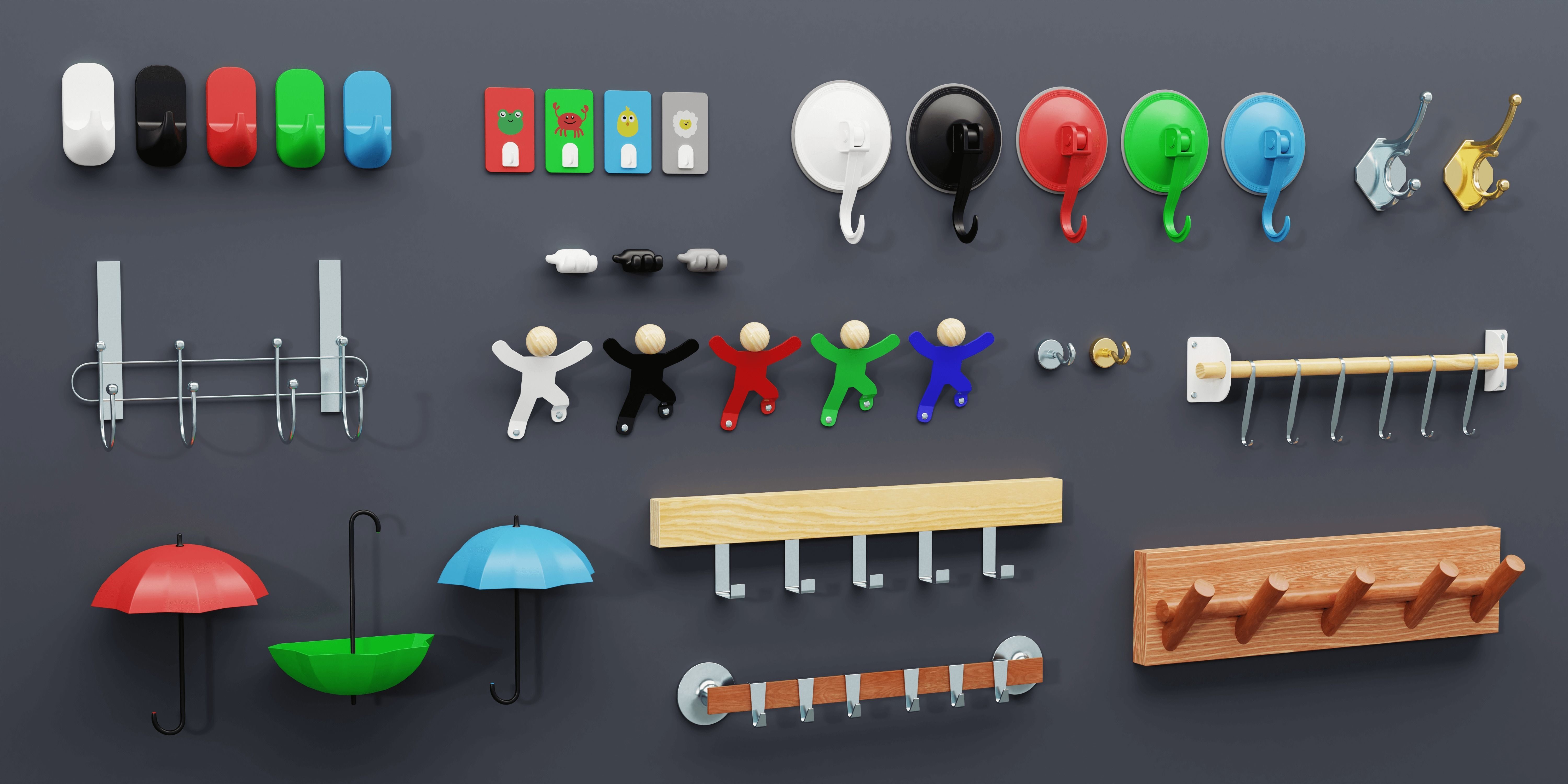 Hook Pack - 58 Model Variation - Tiling Textures Low-poly 3D model_25