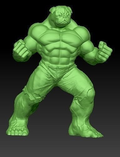 MUSCLE PUG V2 Free 3D print model