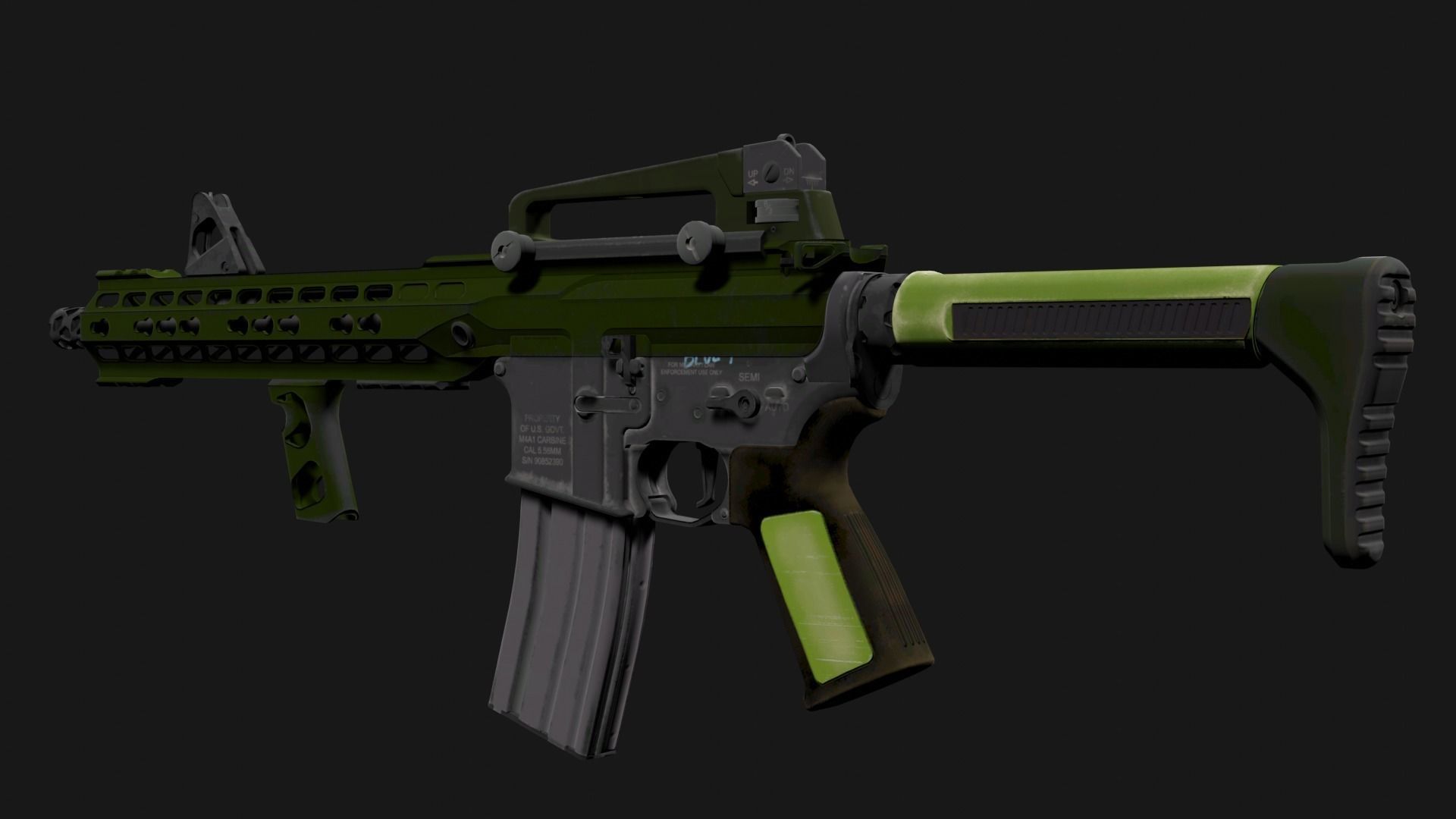 M4 GUN 3D model_2