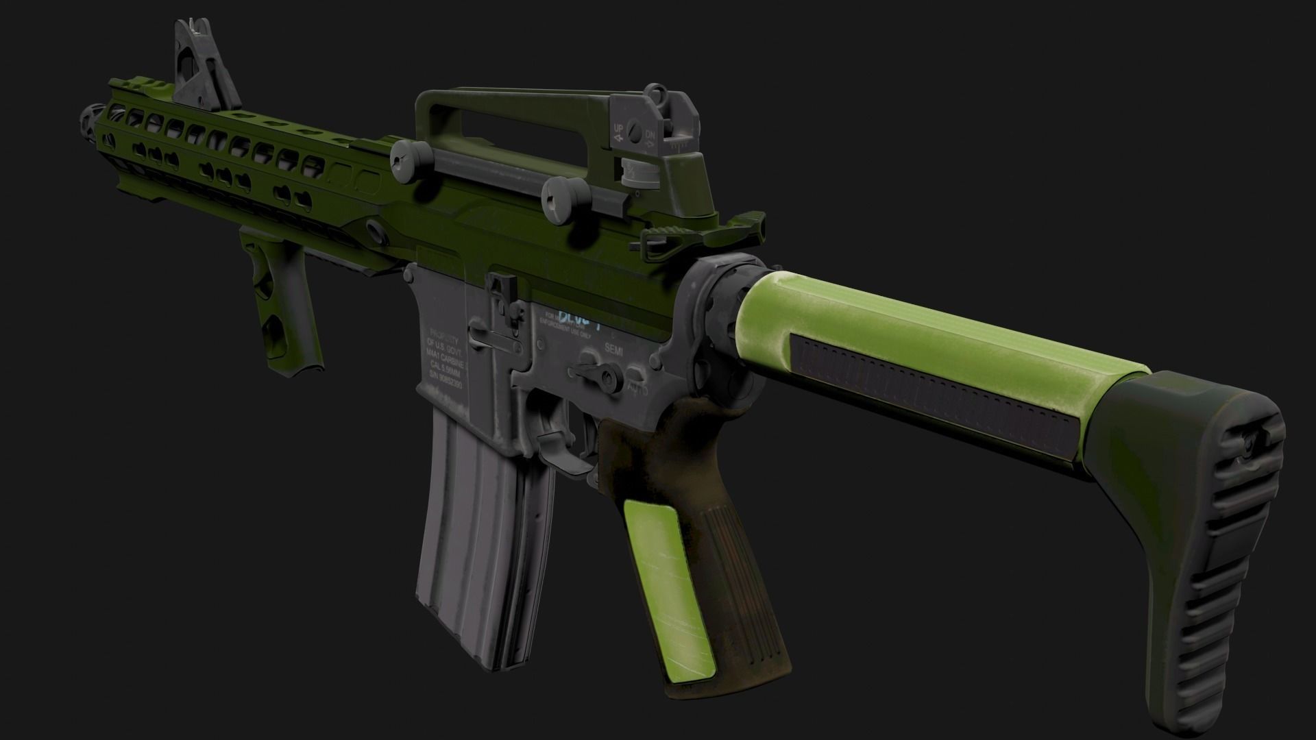 M4 GUN 3D model_5