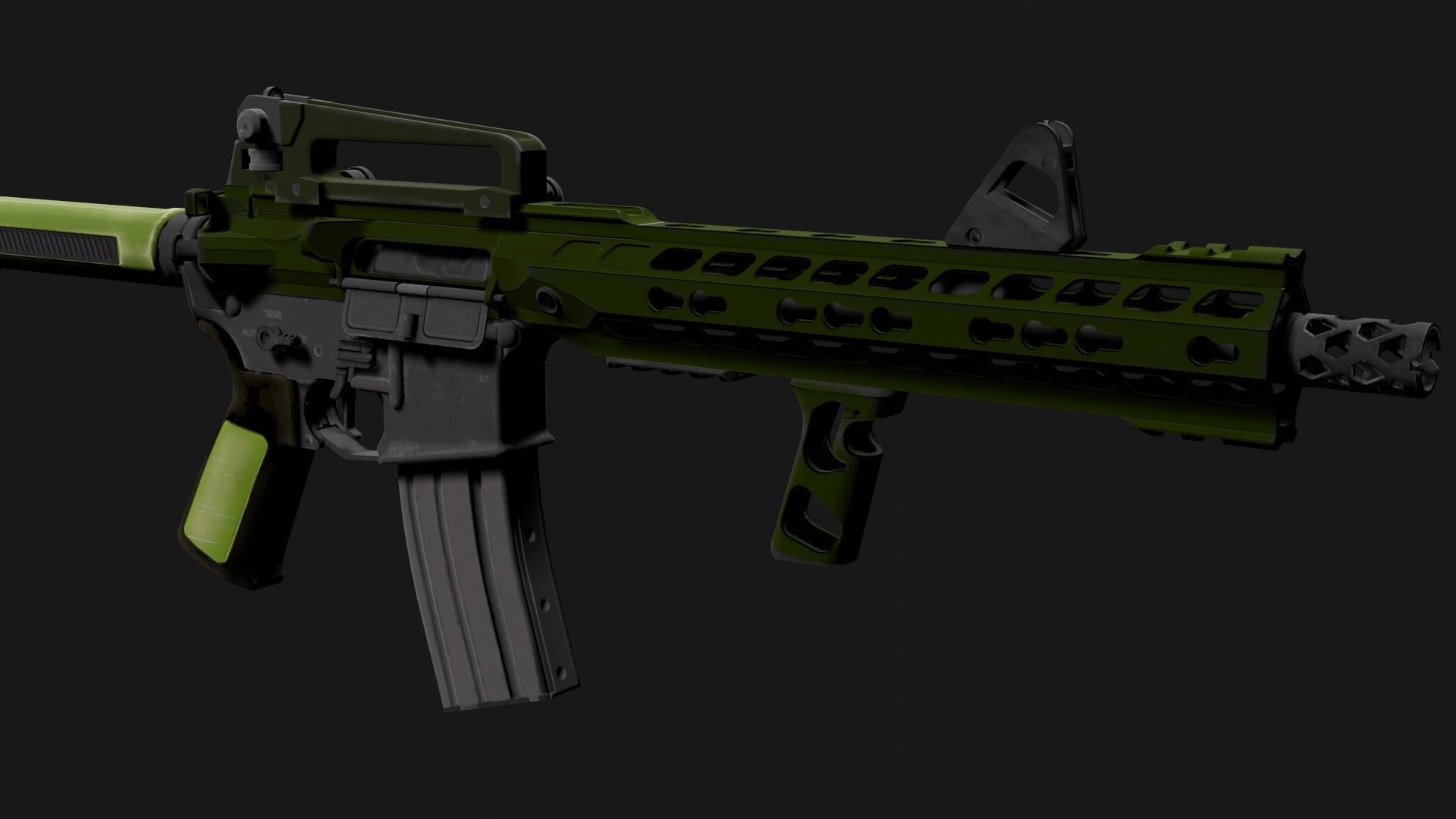 M4 GUN 3D model_3