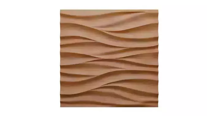 3D Panel wooden wall with waves