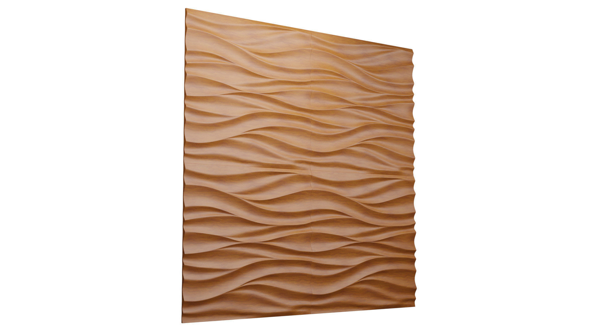 3D Panel wooden wall with waves 3D model_2