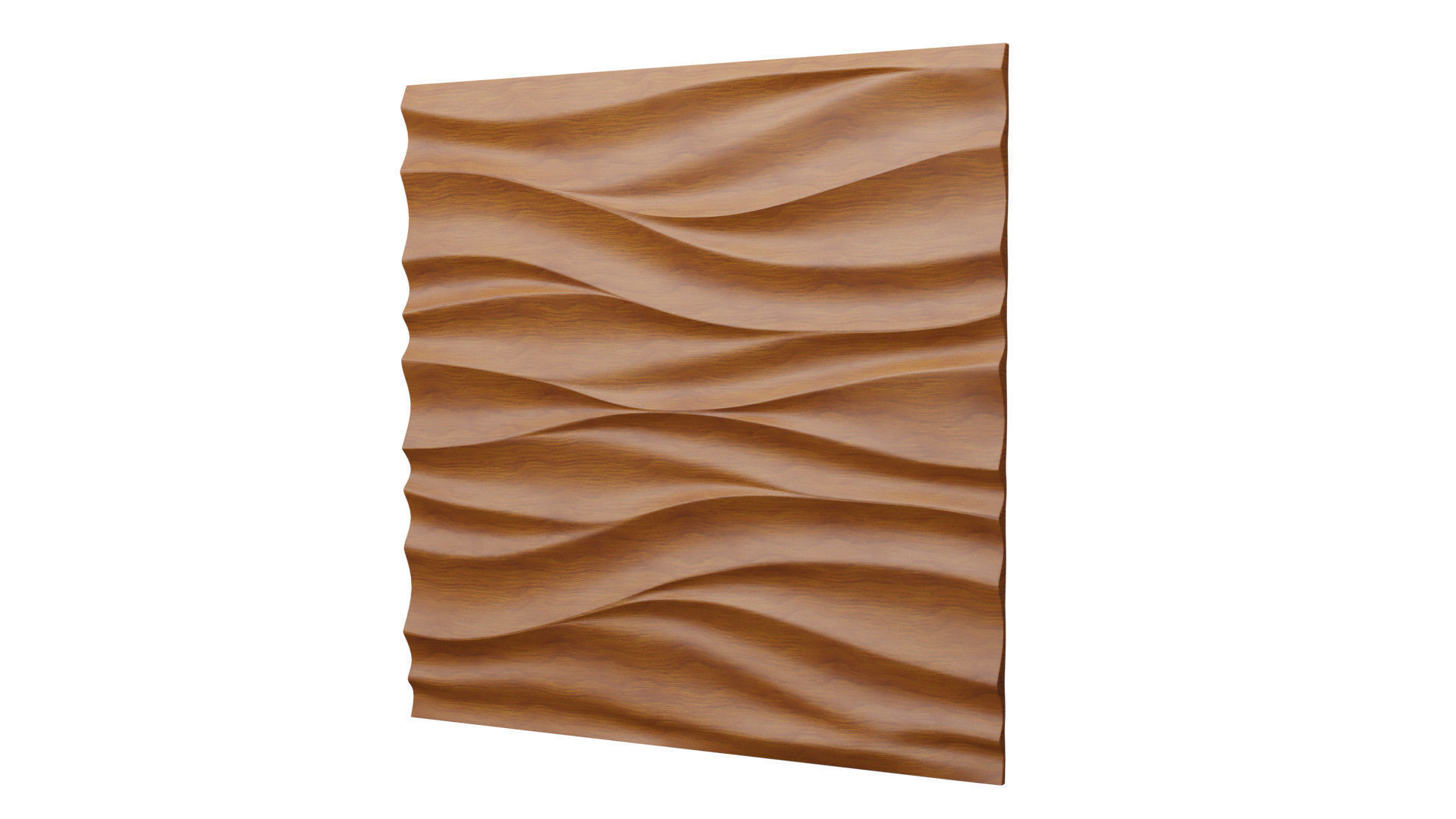 3D Panel wooden wall with waves 3D model_1