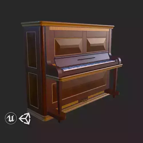 Vintage Furniture Piano PBR Game Ready