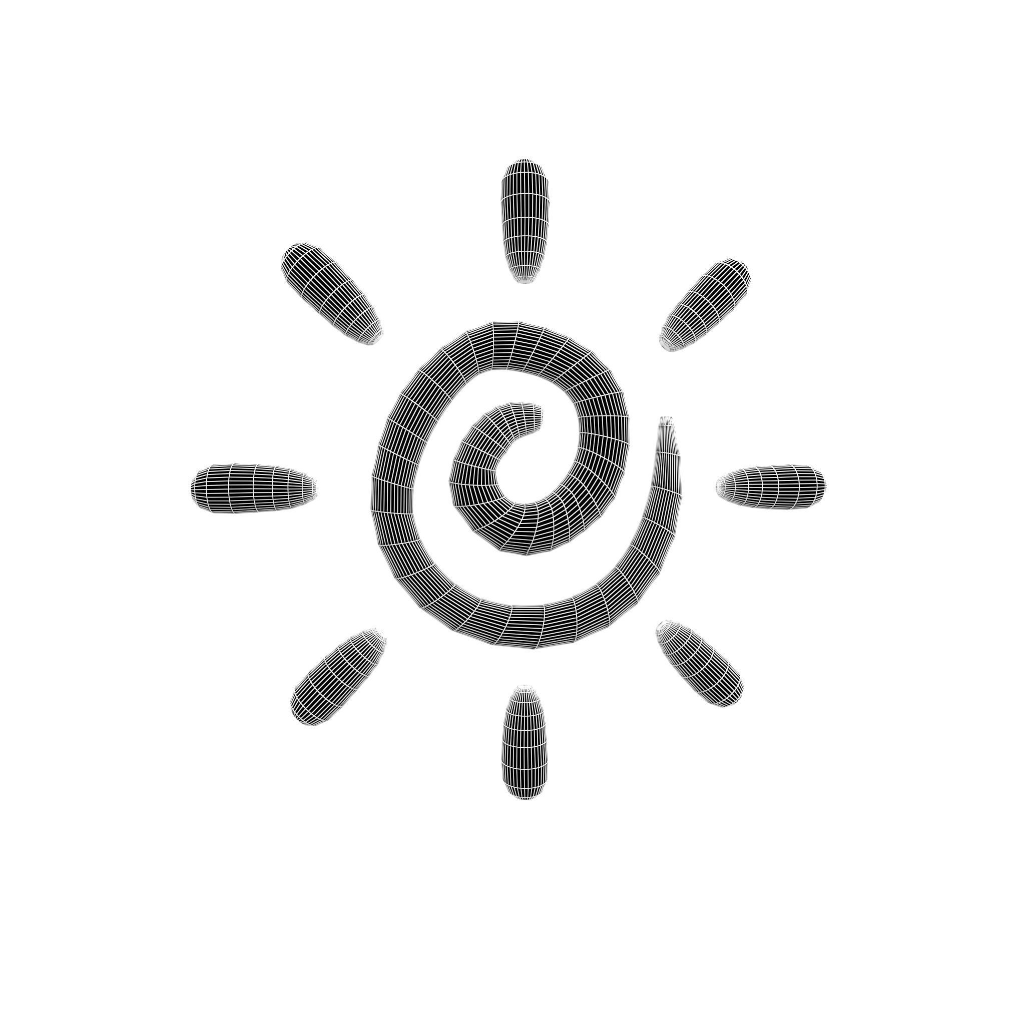 Hand Painted Sun v1 003 Low-poly 3D model_5