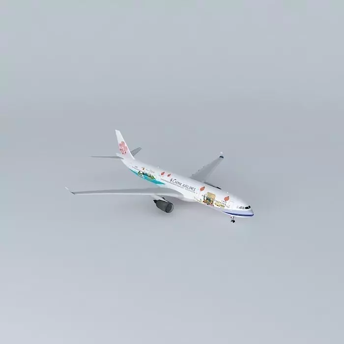 China Airlines Airbus A330 302 B 18355 Welcome to Taiwan Spe... Free 3D model