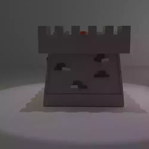 castle with light shining