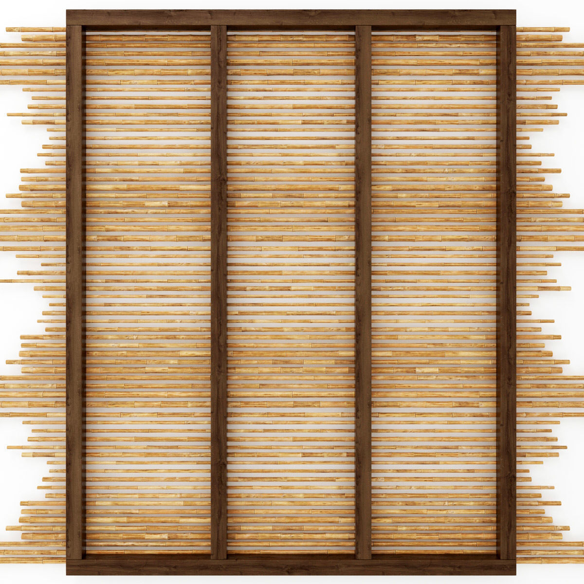 Ceiling bamboo long beam n1 3D model_11