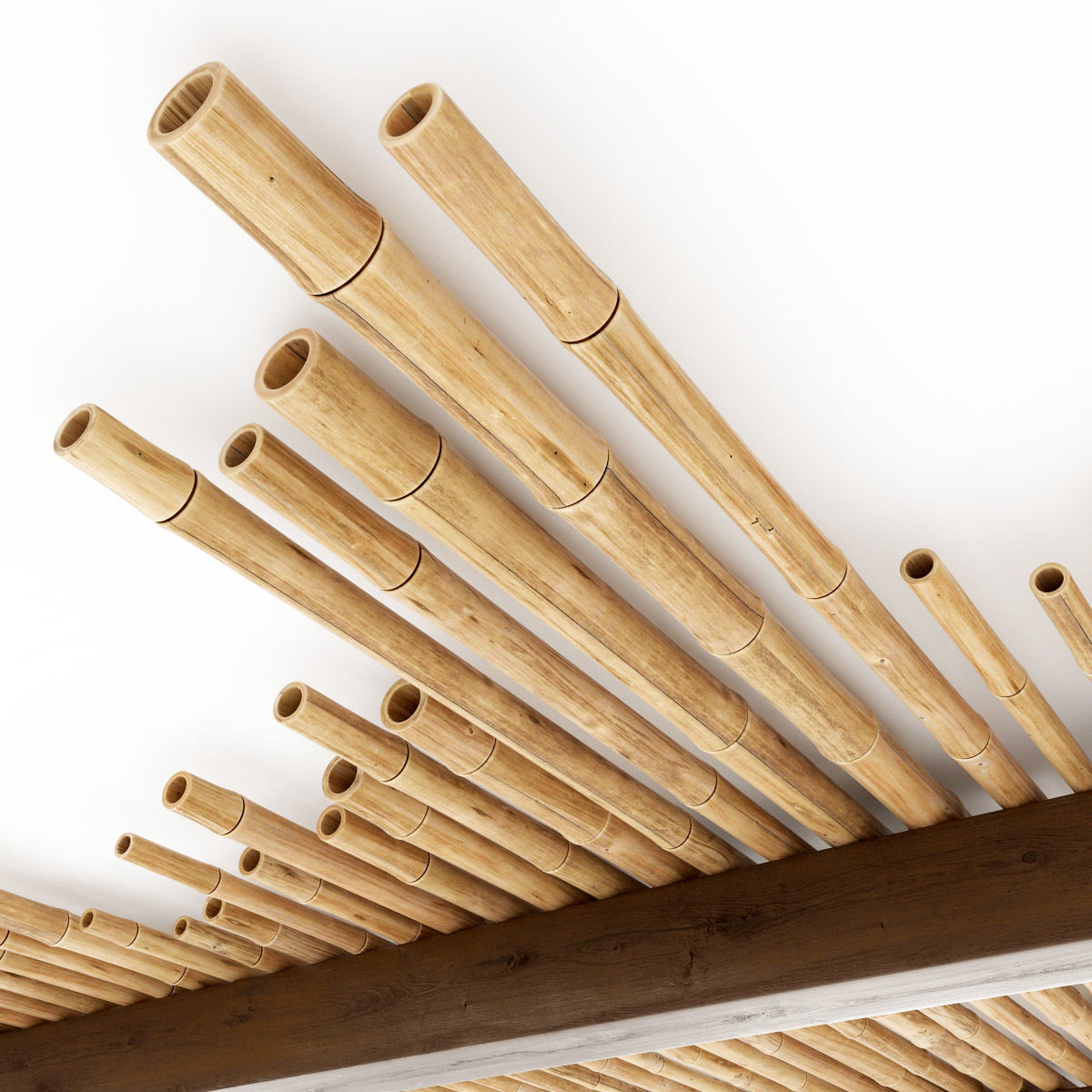 Ceiling bamboo long beam n1 3D model_8
