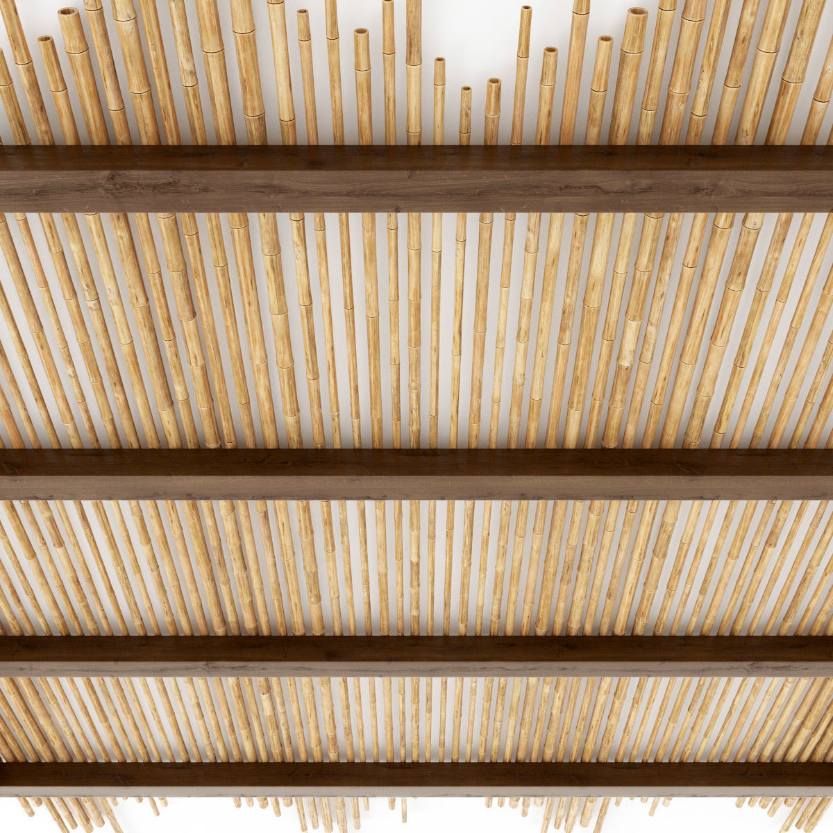 Ceiling bamboo long beam n1 3D model_4
