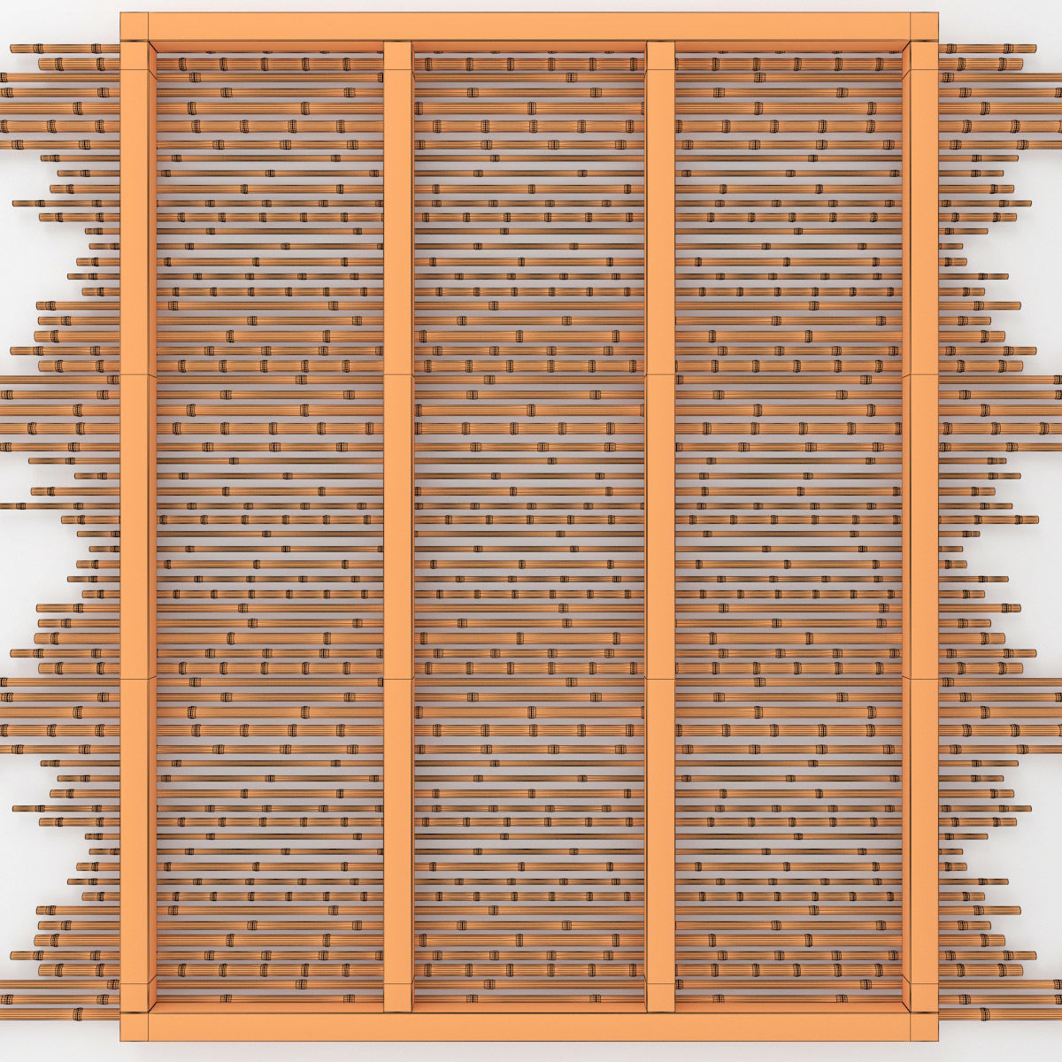 Ceiling bamboo long beam n1 3D model_15