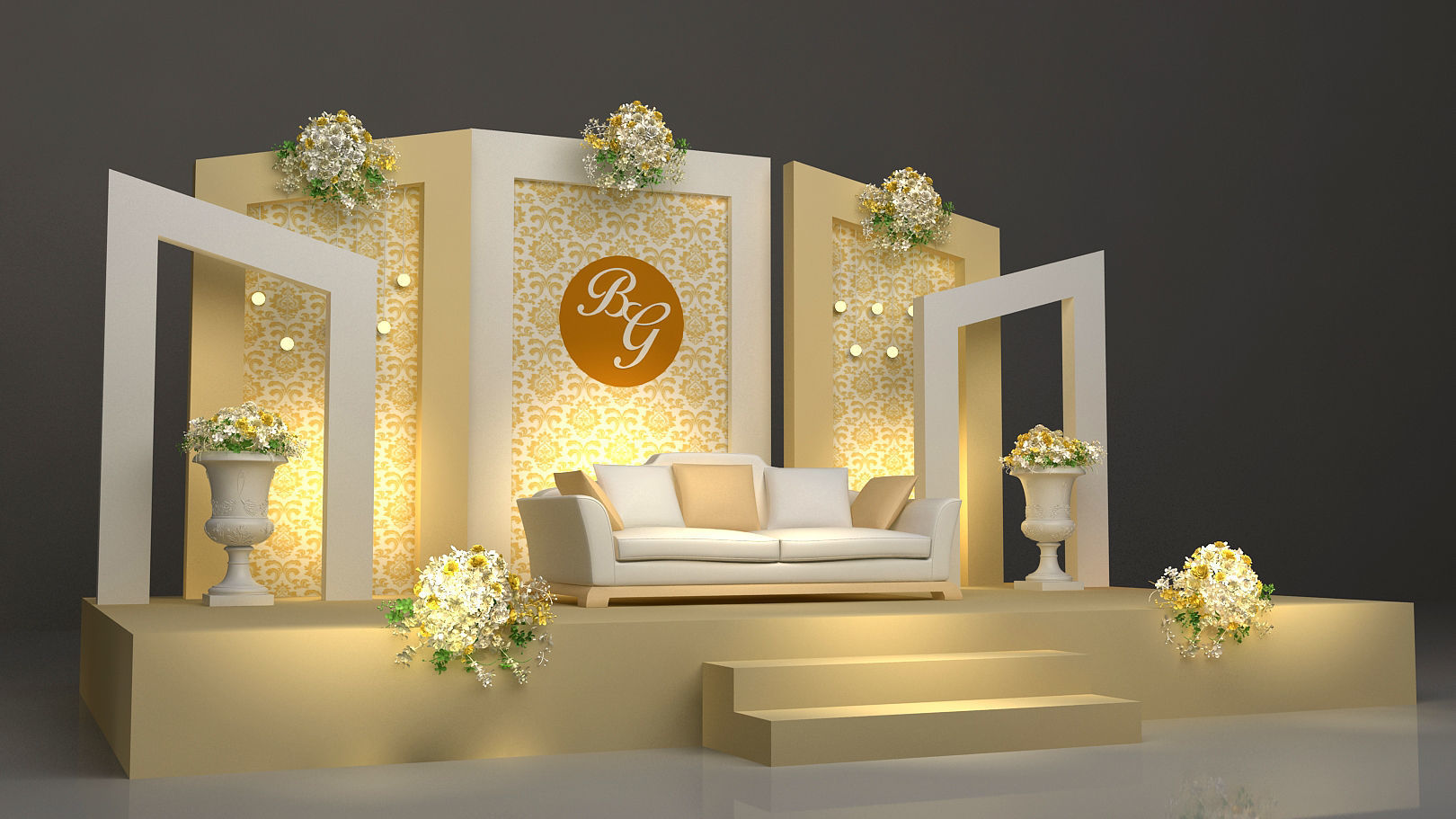 3d wedding stage 3D model_1