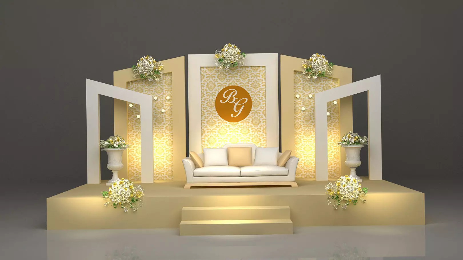 3d wedding stage 3D model_0