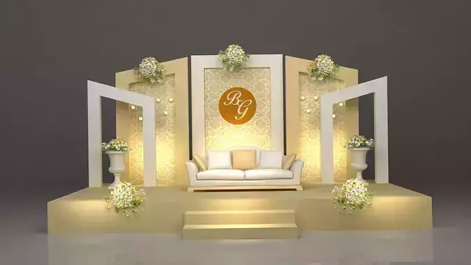 3d wedding stage 3D model