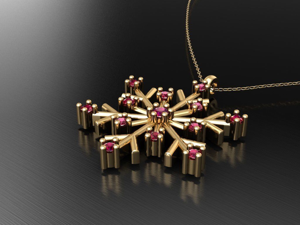 H265- Diamond NECKLACE  3D print model_3