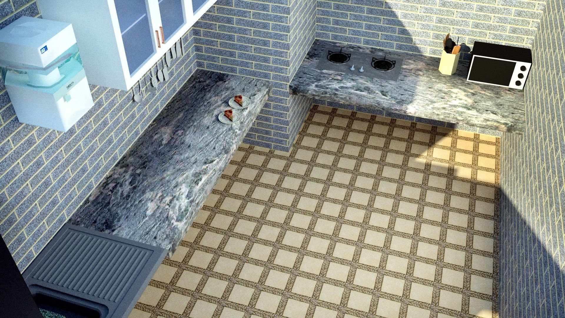 House 3D sketch up model 3D model_3