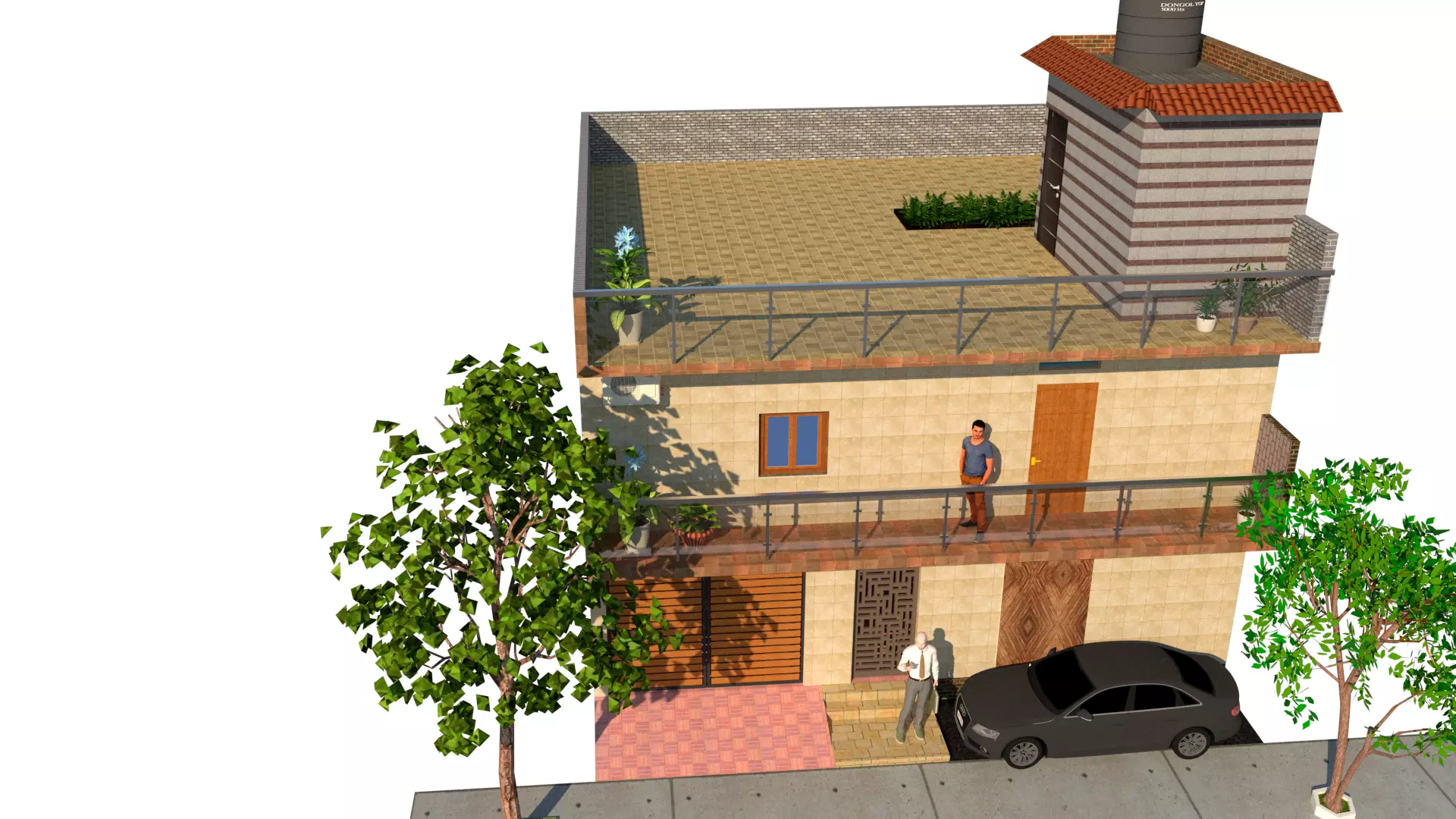 House 3D sketch up model 3D model_0