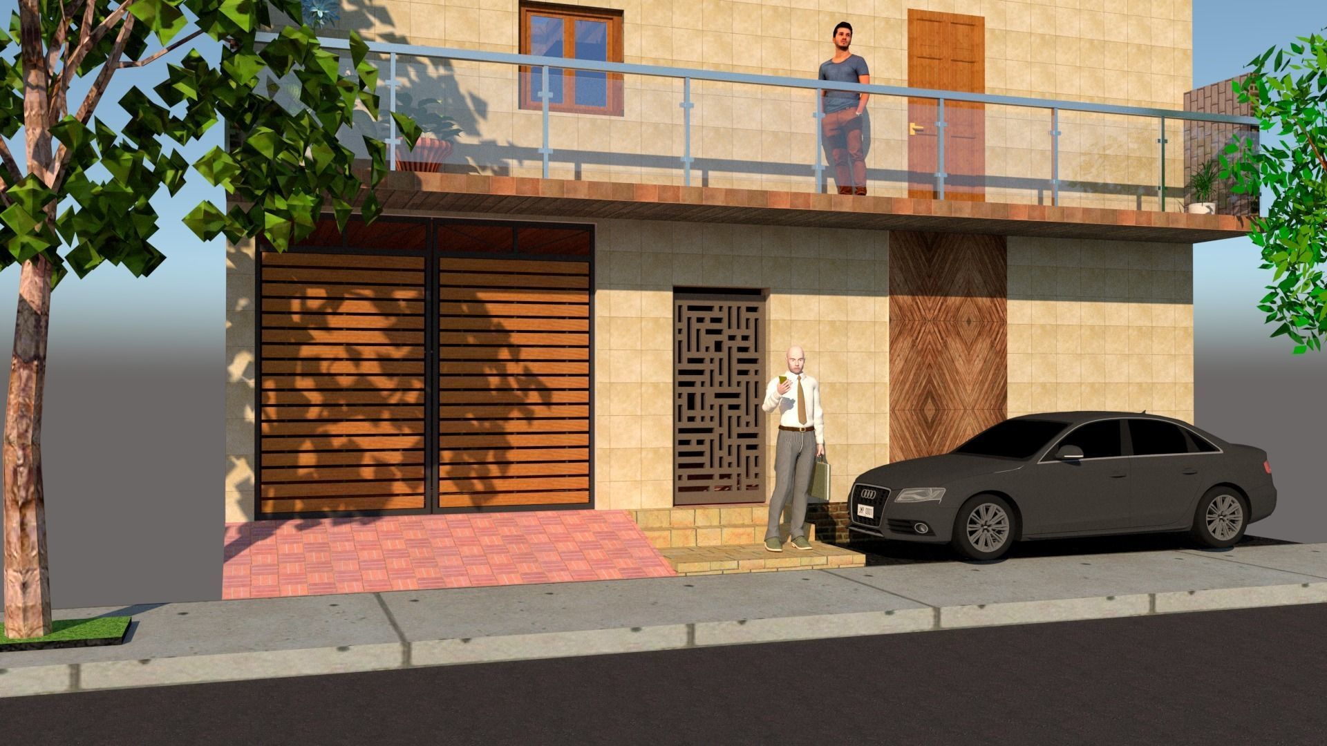 House 3D sketch up model 3D model_9