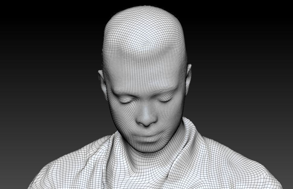 Medical doctor male is sitting and texting a message 184 Low-poly 3D model_4