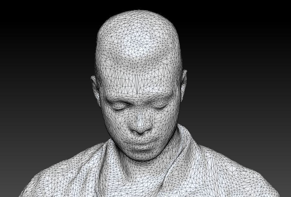 Medical doctor male is sitting and texting a message 184 Low-poly 3D model_6