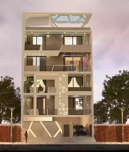 Modern house -duplex  residential house