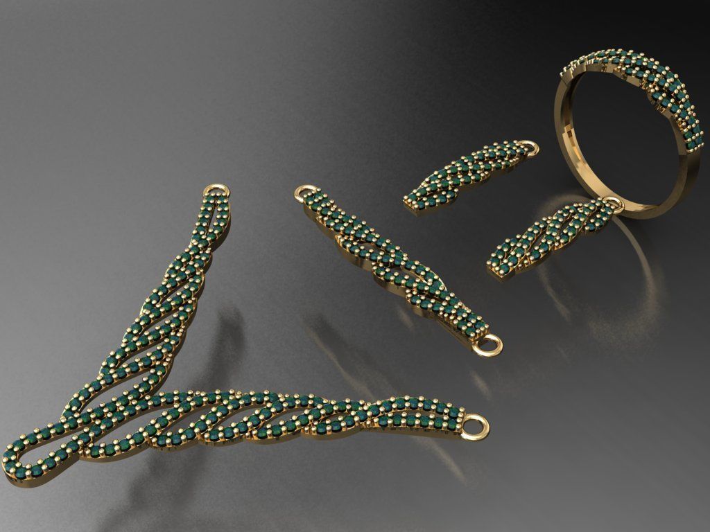 U03- Diamond set 3D print model_3